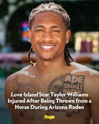 bit.ly/4nck0h4 Love Island USA's Taylor Williams was injured after being  thrown from a horse during a rodeo.