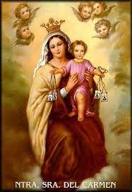 ′′ it is thy holy scapular, a strong and beautiful shield. Nossa Senhora Do Carmo Rogai Por Nos E Protegei Nos Oracion A La Virgen Virgencita Arte Virgen Maria