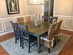 Trestle distressed white extending drop leaf dining table, composite with distressed white wood base. When To Use A Square Dining Room Table James James