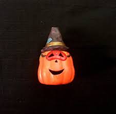 Ceramic Jack O Lantern With Witch Hat Light With Tea Candle Halloween Table Decorations Halloween Jack O Lanterns Halloween Candles