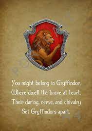 I've never been more ashamed of gryffindor students. Harry Potter Gryffindor House Crest Badge Movie Print Sorting Hat Quote Gift Ebay