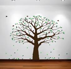 us 26 91 10 off large wall nursery family tree decal photo branches falling leaves with birds wall poster removable art carving tree decal y 929 in