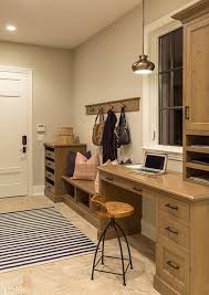 Mudroom With Desk Country Laundry Room Hendel Homes