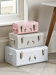 The Perfect Decorative Accessory For Your Lounge Or Little One S Room This Set Of Three Metal Trucks Contain Metal Trunks Bedroom Accessories Home Accessories