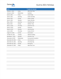 Christian, catholic, jewish & muslim. Austria Holidays 2021 In Pdf Word And Excel