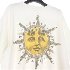 St. Michael SAINTMICHAEL 24AW CP_SS TEE SUN Print T-shirt Short Sleeve Cut  Used