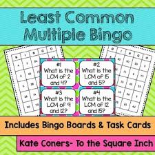 Lcm Bingo Least Common Multiple Task Cards Common Multiples