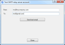 It connects, verifies the recipient address (with rcpt to) and sends a test email message so you know your smtp server is working properly. Test Smtp Account Dialog
