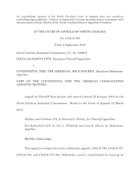 IN THE COURT OF APPEALS OF NORTH CAROLINA No. COA18-768 Filed: 3 September  2019 North Carolina Industrial Commission, I.C. No. 8