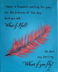 Amazon Com What If I Fall Oh But My Darling What If You Fly Inspirational Quote Wall Art Feather Painting Print Artwork Decor Unframed 12x16 Handmade Products