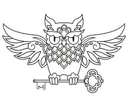 One of them is to make you spend more time in your bedroom, spend your time together your kids with coloring pages. Owl With Key Tattoo Coloring Page Owl Tattoo Drawings Key Tattoo Animal Coloring Pages