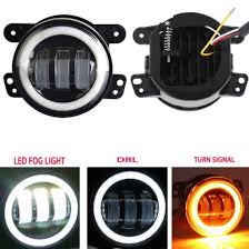Bunker indust flush mount led pods 5 inch led truck work light bar 1pair 48w driving bumper lights flood spot combo off road fog lights waterproof for golf cart tractor tacoma atv utv. 4 Inch Round Led Fog Light With Halo Angel Eyes Drl For Jeep Wrangler Jk 30w Led Fog Lamp China 4 Led Fog Light 4 Inch Led Fog Light With Halo