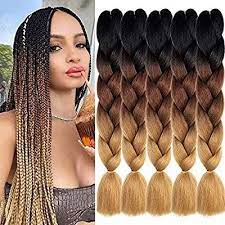 Amazon Com Kethbe 5pcs Ombre Jumbo Braiding Hair Crochet Twist Hair Extensions 24 Jumbo Braiding Hair Brown Box Braids Box Braids Hairstyles For Black Women