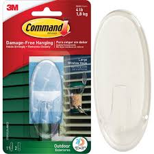 Command Outdoor Large Clear Window Hook
