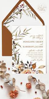 Amber Fall Rustic Wedding Invitation Set Editable Template Boho Burnt Orange Te Rustic Wedding Invitation Set Wedding Invitations Boho Fall Wedding Invitations