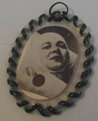 Vintage soil from Grave of Little Marie Mary Rose Ferron relic badge  stigmatist