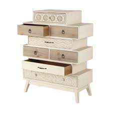 Malm kommode mit 6 schubladen, farbe: Destrukturierte Wochenkommode Mit 8 Schubladen Aus Tannenholz Rumba Maisons Du Monde