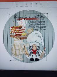 A Recipe for a Great Day Girl Gnome Baker Wreath Sign
