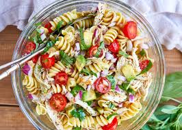 While pasta is cooking, chop tomato, peppers and onion into very small pieces. Healthy Chicken Pasta Salad Recipe With Avocado Chicken Pasta Salad Recipe Eatwell101