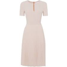Hugo Boss Diblissea Pleated Skirt Occasion Dress Pink Pleated Dress Pleated Skirt Occasion Dresses