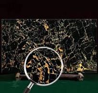 China Polished Athens Black Portoro Gold Marble Tile for  Flooring/Wall/Kitchen/Bathroom/Home/Countertop Decoration