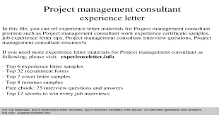 Lucky for you, there are ways to learn vital skills absolutely free of charge. Project Management Consultant Experience Letter