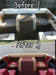 Thank You Youtube For Teaching Me How To Reupholster My Boat The Local Upholstery Shop Wanted 3500 To Do It Pontoon Boat Seats Boat Upholstery Boat Plans