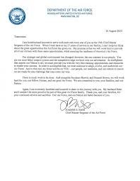 A formal letter of appreciation should be typed, whereas; Letter From The New Chief Master Sergeant Of The Air Force Joanne Bass An Official Air Force Benefits Website