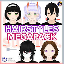 Vtuber Hairstyle, Vroid Hairstyle Set (vroid Files), Vroid Hair Assets,  Vtuber Model, Vroid Outfit