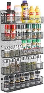 Remembering privacy and security settings. Buy 3s Spice Rack Organizer Wall Mount For Kitchen Cabinet Pantry Door Hanging Spice Rack Storage Shelf 5 Tier Metal Mesh Full Cover Design Black Online In Turkey B07869mtfr