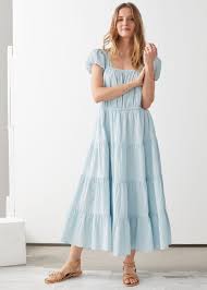Voluminous Open Back Midi Dress Blue Midi Dresses Other Stories In 2020 Midi Dress Dresses Fashion