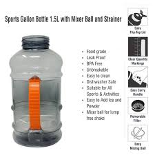 15 liters = 3.9626 us gallons = 3.2995 imperial gallons.rounded to two decimal places, 15 litres is equal to 3.30 imperial gallons. Black Compass Sports 1 5 Liter Protein Shaker Gallon For Gym Rs 200 Gallon Id 21842010855