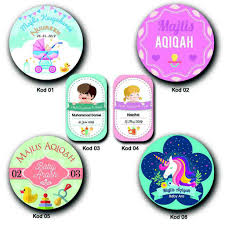 Sticker design utk majlis perkahwinan, pertunangan n etc. Sticker Majlis Cukur Jambul Akikah Saiz 5x5cm Shopee Malaysia