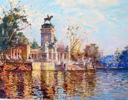 Dibujo Al Pastel Original Estanque Del Retiro Madrid Antonio Iglesias Sanz Artelista Com