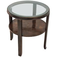 Glass, because of its transparent nature, allows the eye to travel through thereby a glass top coffee table is an easy way to create a trendy look. Art Deco Two Tier Walnut Round Side Table With Glass Top France 1930s For Sale At 1stdibs