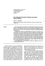 Find how to become a herbalist on topsearch.co. Pdf The Harmful Potential Of Herbal And Other Plant Products