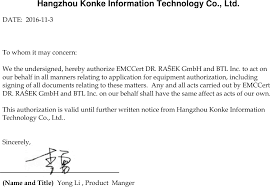 It's also important to thoroughly read any document that you sign on behalf of the llc because there might be language in the document that could open you up to personal liability, regardless of how you signed it. Kk Ft Temperature Humidity Sensor Cover Letter Sample Letter Of Authorization Hangzhou Konke Information Technology
