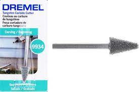 5/8 x 3/8 inch 80 grit grey grinding wheel comparable to dremel 8193 5/8 inch diameter wheel 3/8 inch thick 1/8 inch shank 1 3/4 inches long overall in length 80 grit grey aluminum. Dremel 9934 Cone Structured Tooth Tungsten Carbide Cutter