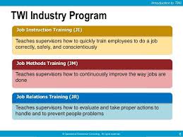 Training Within Industry Twi Job Instruction Program By Operationa Job Instruction Train