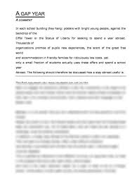Formuliere argumente mit beispielen, möglichst in einer guten reihenfolge! A Comment Writing A Gap Year Essay Aufsatz