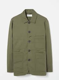 Universal Works Twill Bakers Jacket Light Olive In Green Modesens Universal Works Designer Clothes For Men Work Jackets