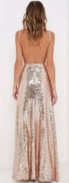 Backless Rose Gold Sequin Maxi Dress Sequin Maxi Dress Dresses Formal Dresses