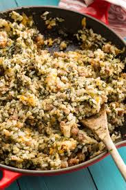 Cheesy Italian Rice With Sausage Recipe Italian Sausage Recipes Ground Sausage Recipes Italian Rice