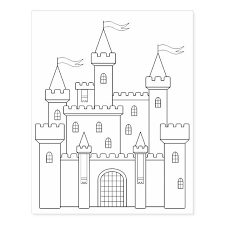 Supercoloring.com is a super fun for all ages: Fairytale Medieval Royal Castle Coloring Page Rubber Stamp Zazzle Com Castle Coloring Page Coloring Pages House Colouring Pages