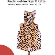 Nahanleitung Kinderkostum Tiger Katze Gr 86 116 Fur Anfanger Geeignet Kinder Kostum Katzenkostum Kinder Kostum Katze