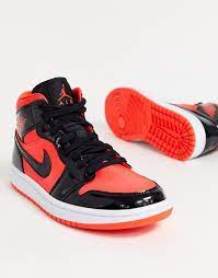 Nike Air Jordan 1 Mid Red And Black Trainers Asos Air Jordans Red And Black Shoes Air Jordan 1 Mid Red