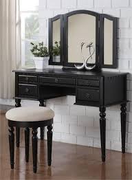 Christine Black Makeup Dressing Table Set Black Make Up Tables Bedroom Vanity Set Bedroom Vanity Vanity Set