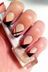 Black And Red Design Nails Red Black N Beige Nails Unghie Smalto Unghie Unghie Rosse