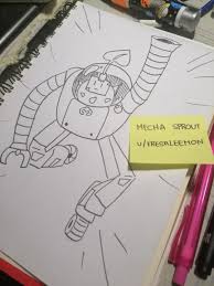 Nani coloring pages are an outline drawing of a warrior class fighter from the game brawl stars. Mecha Sprout Inspired From Spiderverse Brawlstars