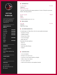 All you need to do is fill them out and adapt them according to your. Spiderman Resume My Resume Format Free Resume Builder